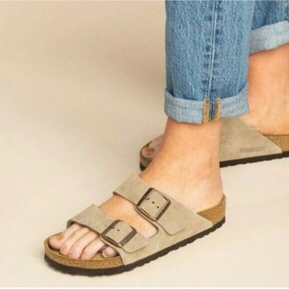 Birkenstock Shoes - Birkenstock Arizona Sandal Taupe Suede EU 41 Womens US 10- 10.5 Regular